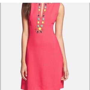 Kate Spade Coral Embellished mini dress 0